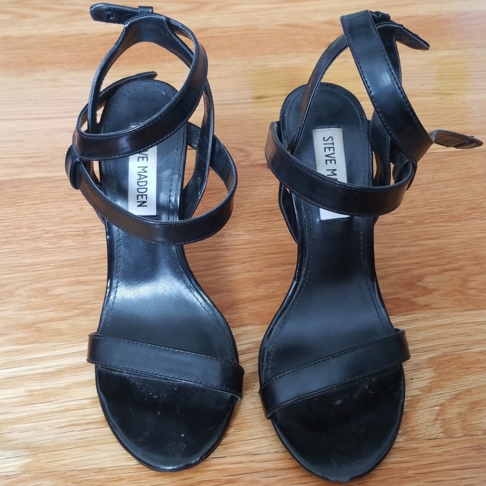 Steve Madden Black Strappy Heels